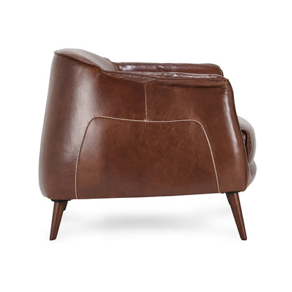 Martel Leather Club Chair - Spiced Brown