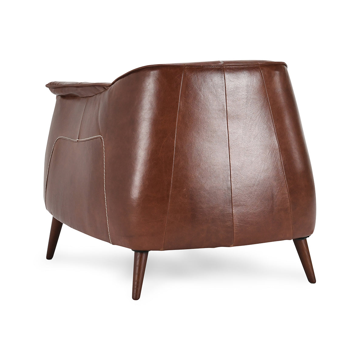 Martel Leather Club Chair - Spiced Brown