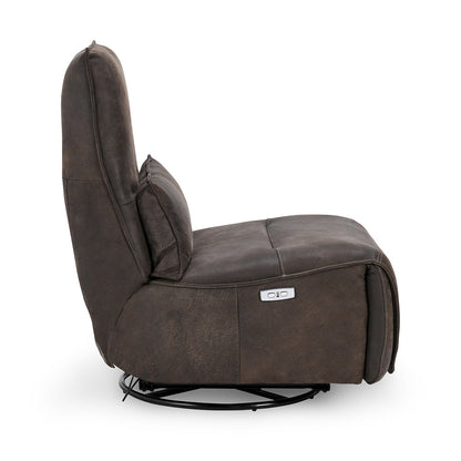 Paige Leather Swivel Power Recliner