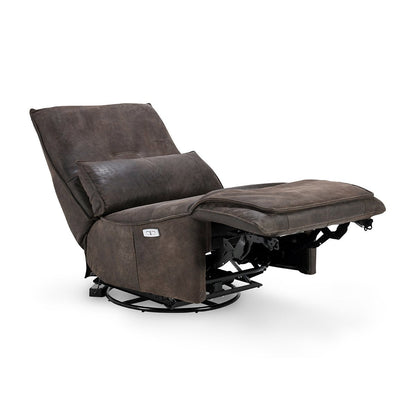 Paige Leather Swivel Power Recliner
