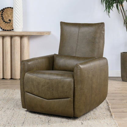 Thaya Leather Power Recliner - Earth Brown