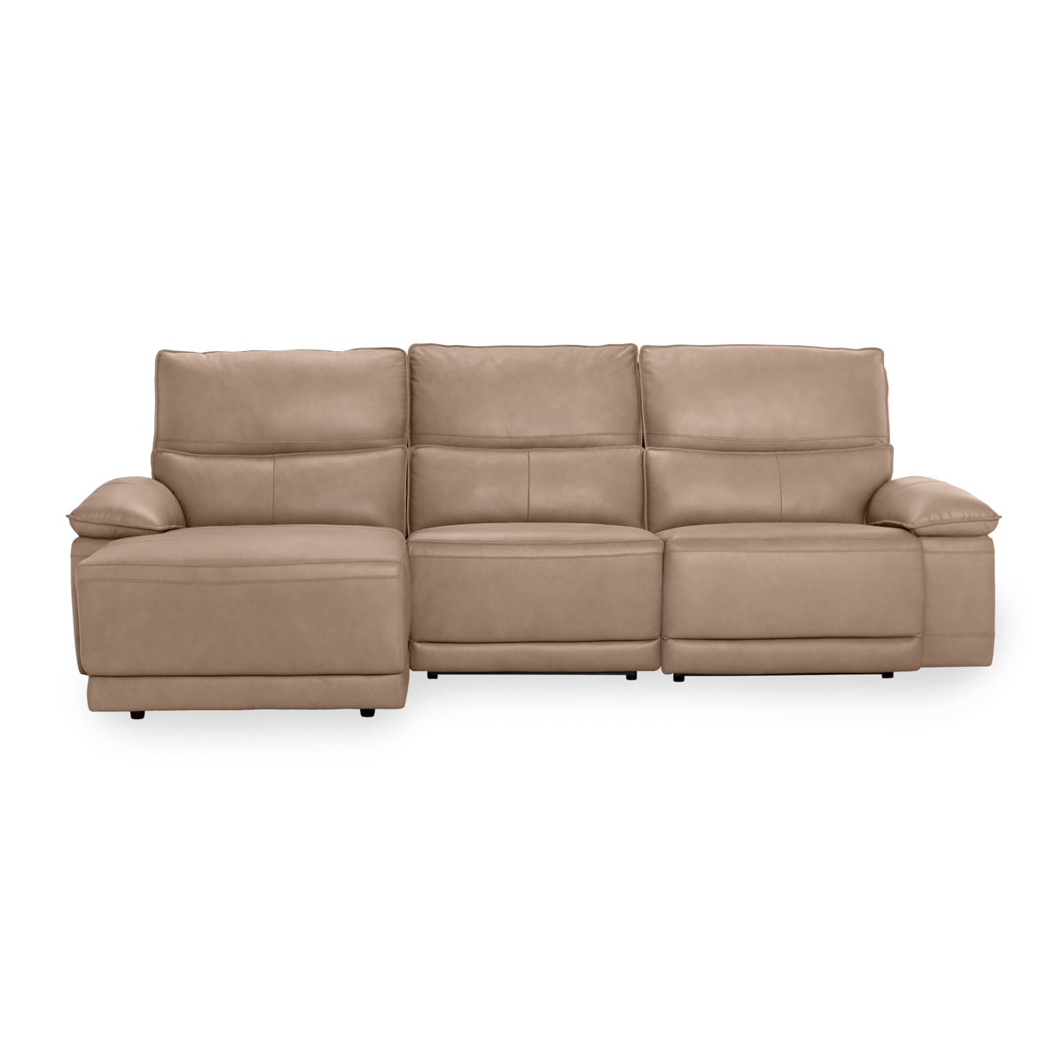 Branford Leather Power Recliner Sectional w/LAF Chaise - Camel