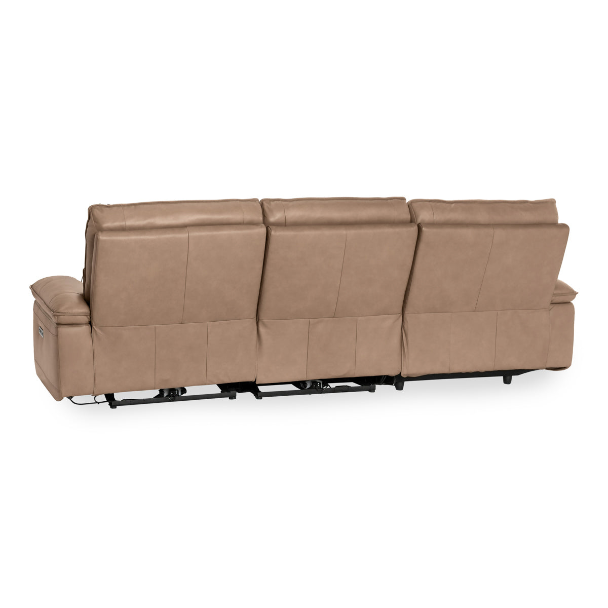 Branford Leather Power Recliner Sectional w/LAF Chaise - Camel