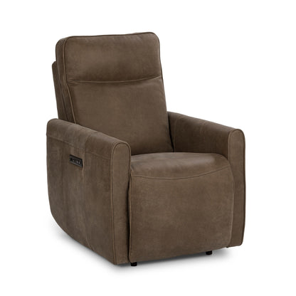 Vivica Leather Power Recliner - Toffee