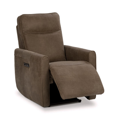 Vivica Leather Power Recliner - Toffee