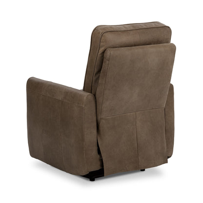 Vivica Leather Power Recliner - Toffee