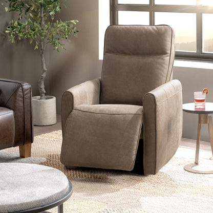 Vivica Leather Power Recliner - Toffee