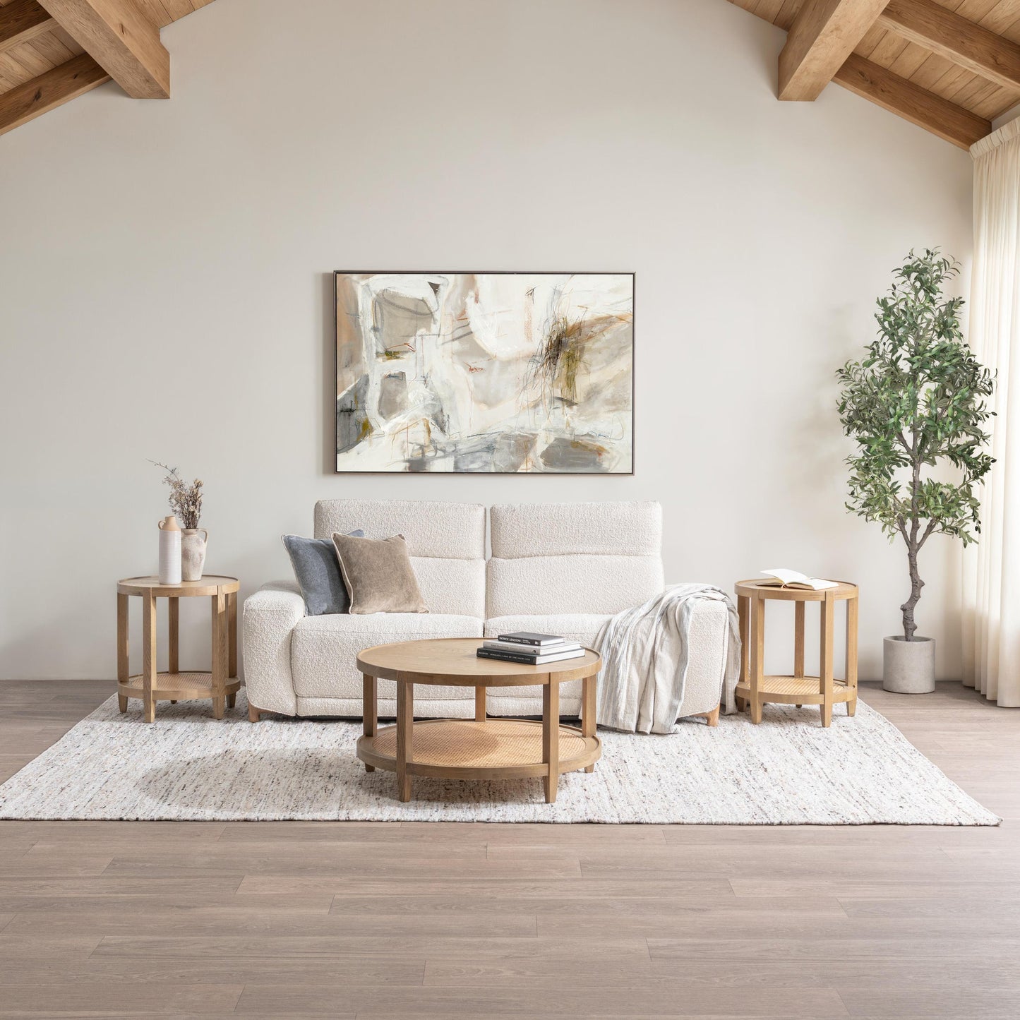 Darrow Upholstered Power Recliner Sofa - Ivory
