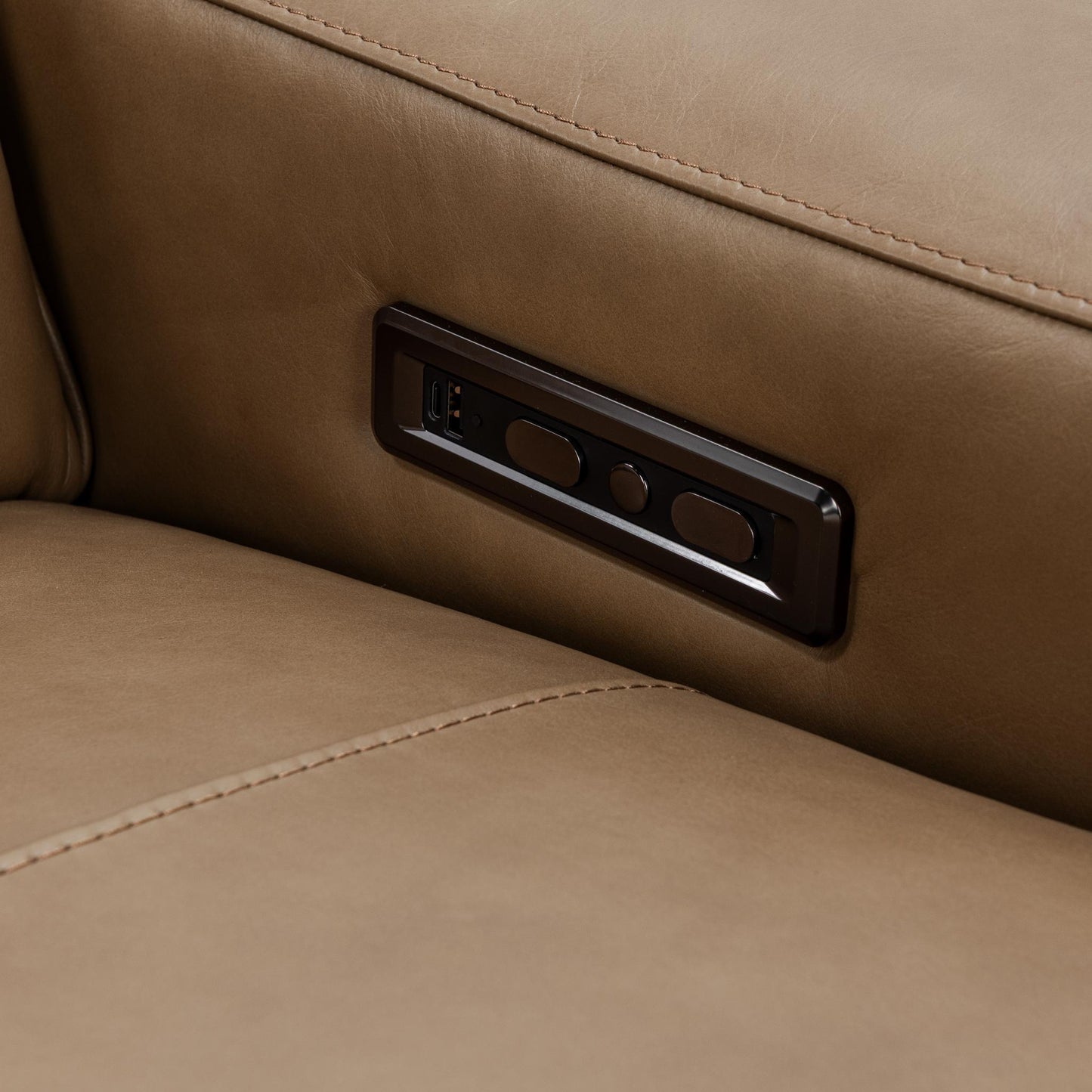 Kadon Leather Power Recliner Sofa - Tan