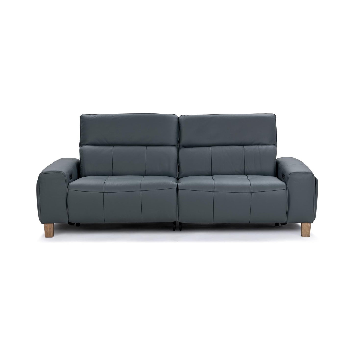Alea Leather Power Recliner Sofa - Smoke Blue