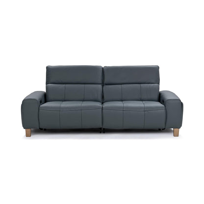 Alea Leather Power Recliner Sofa - Smoke Blue