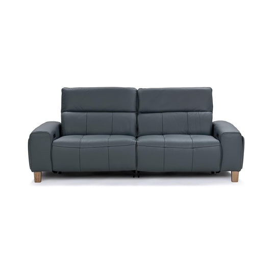 Alea Leather Power Recliner Sofa - Smoke Blue