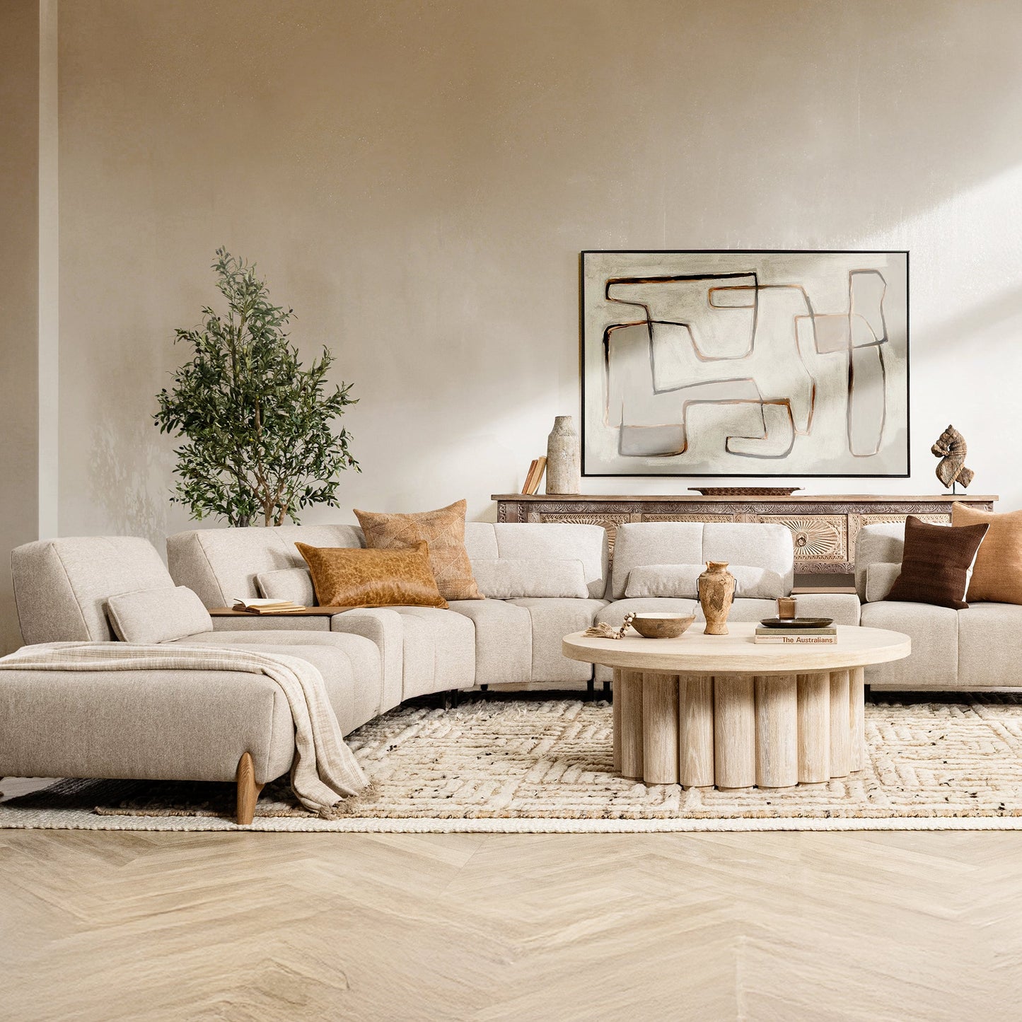 Leah Upholstered Sectional - Wheatstone
