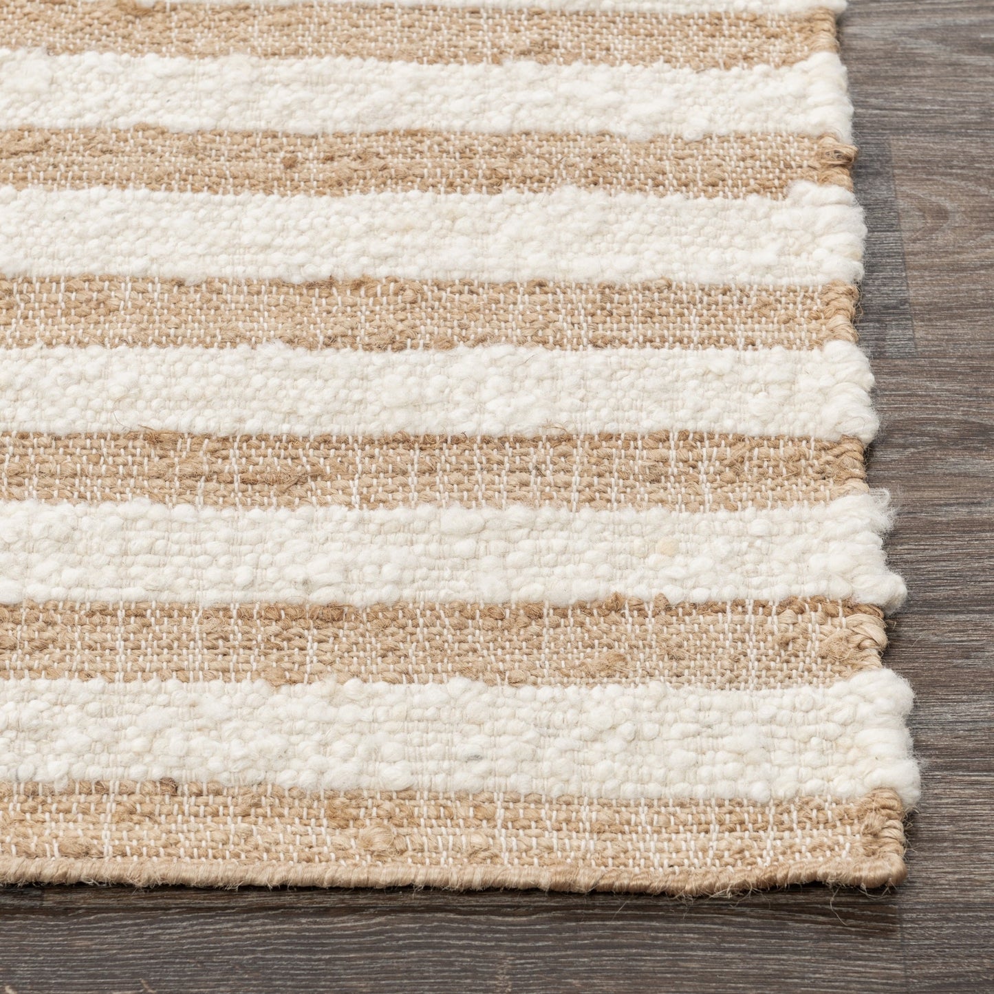 Rhodes Stripe Rug - Natural/Ivory