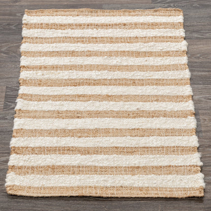 Rhodes Stripe Rug - Natural/Ivory