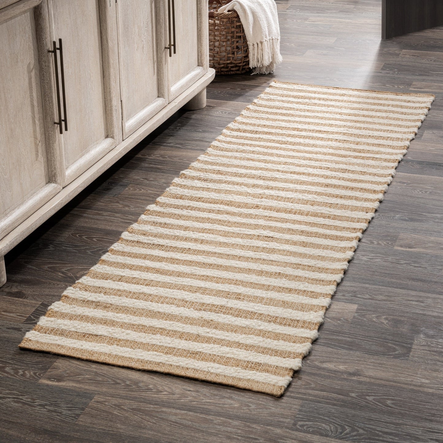 Rhodes Stripe Rug - Natural/Ivory