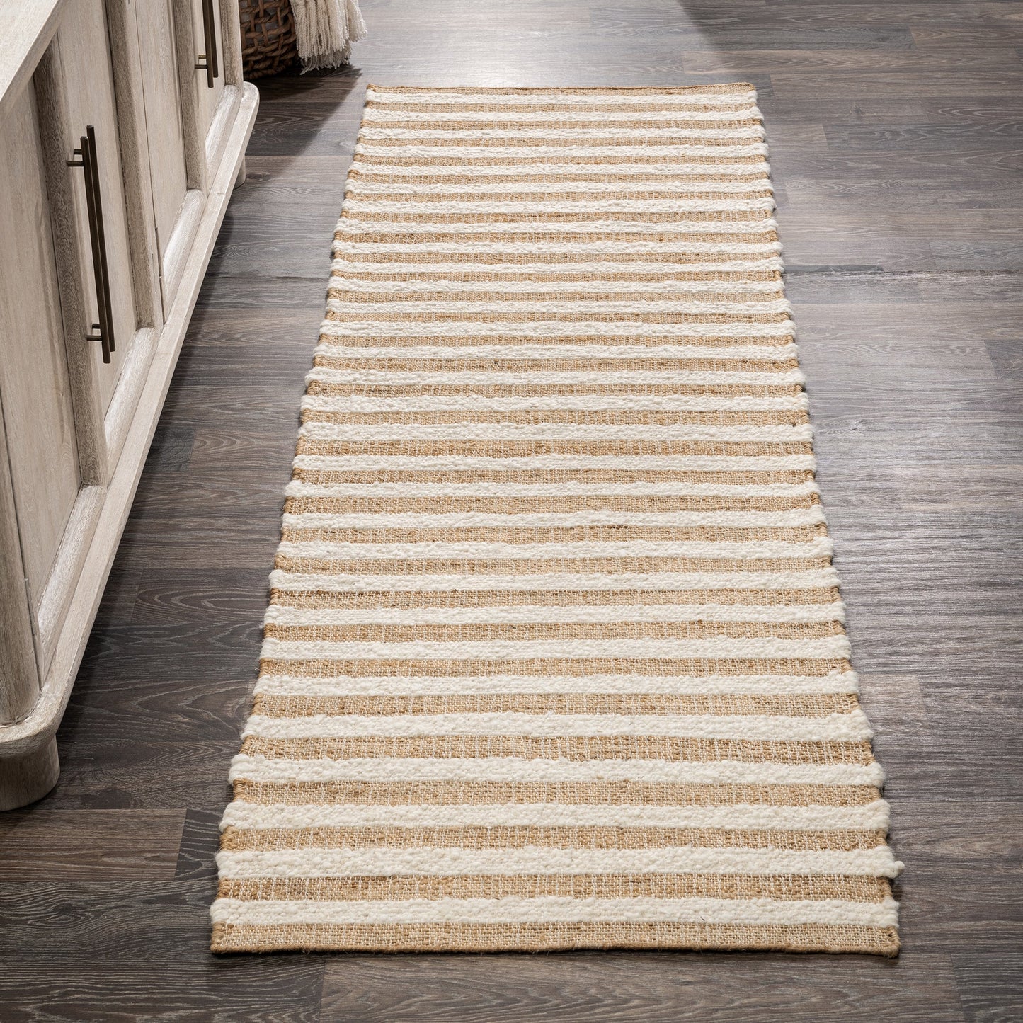 Rhodes Stripe Rug - Natural/Ivory
