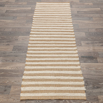 Rhodes Stripe Rug - Natural/Ivory