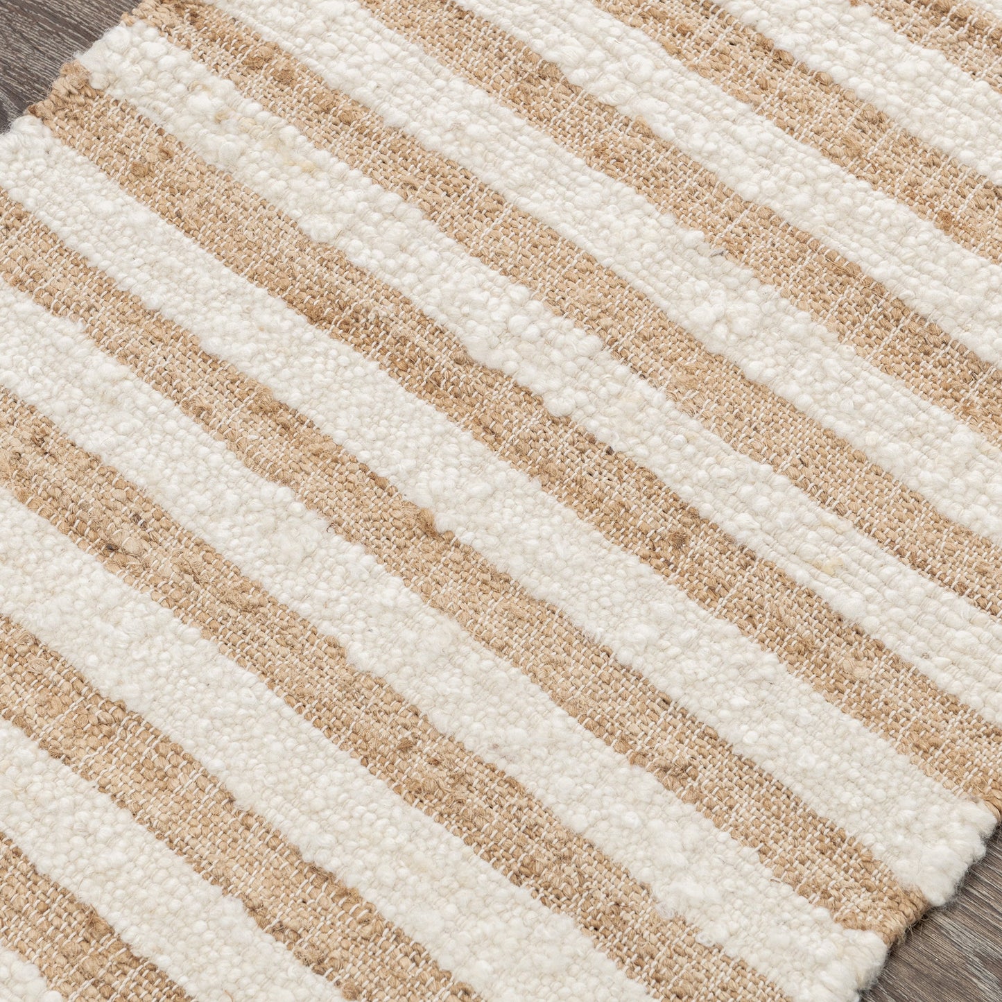 Rhodes Stripe Rug - Natural/Ivory