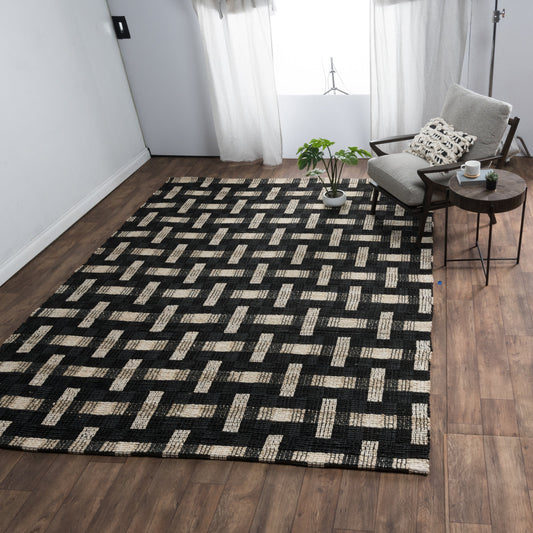 Preston Rug - Black/Ivory