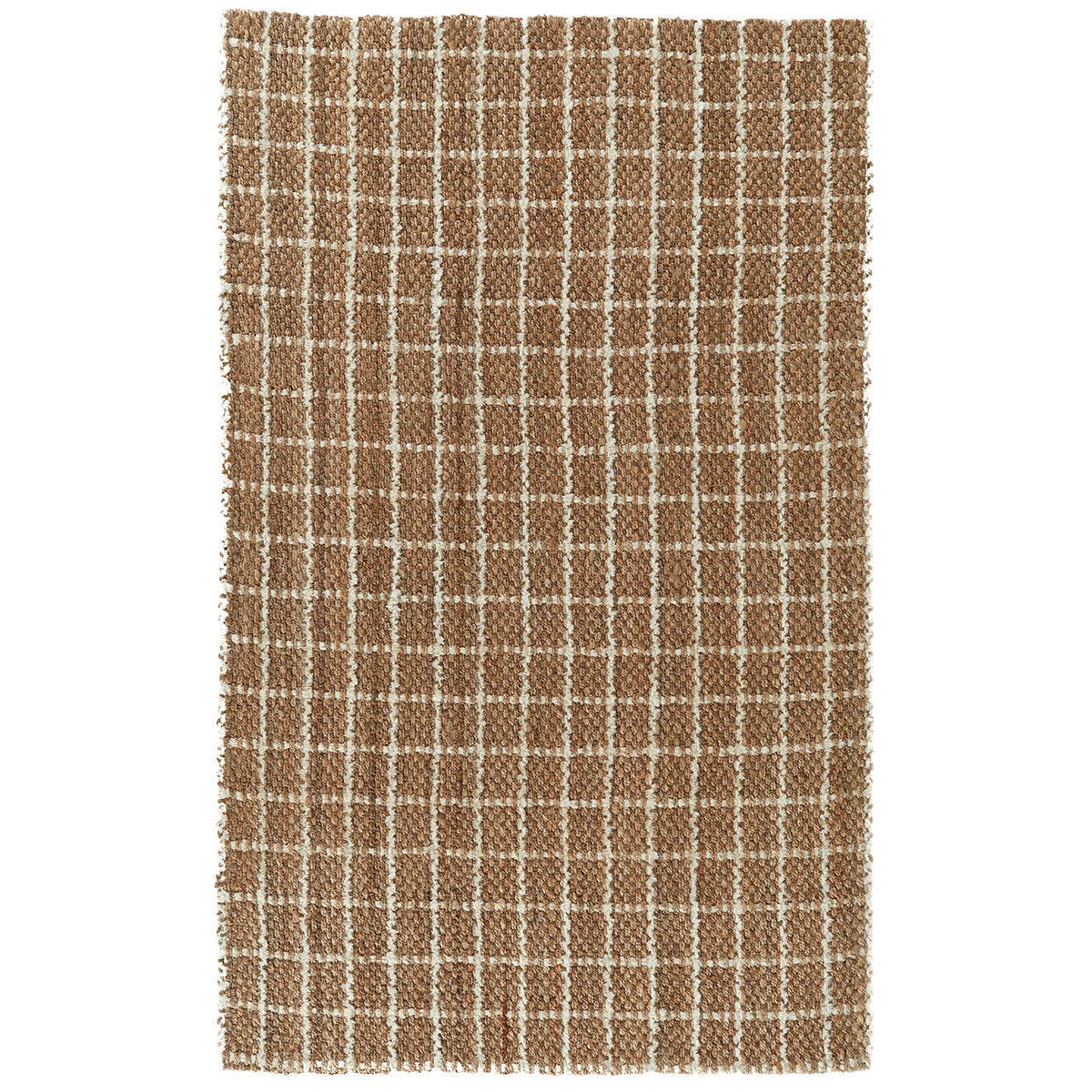 Windowpane Chenille Rug - Natural/Ivory