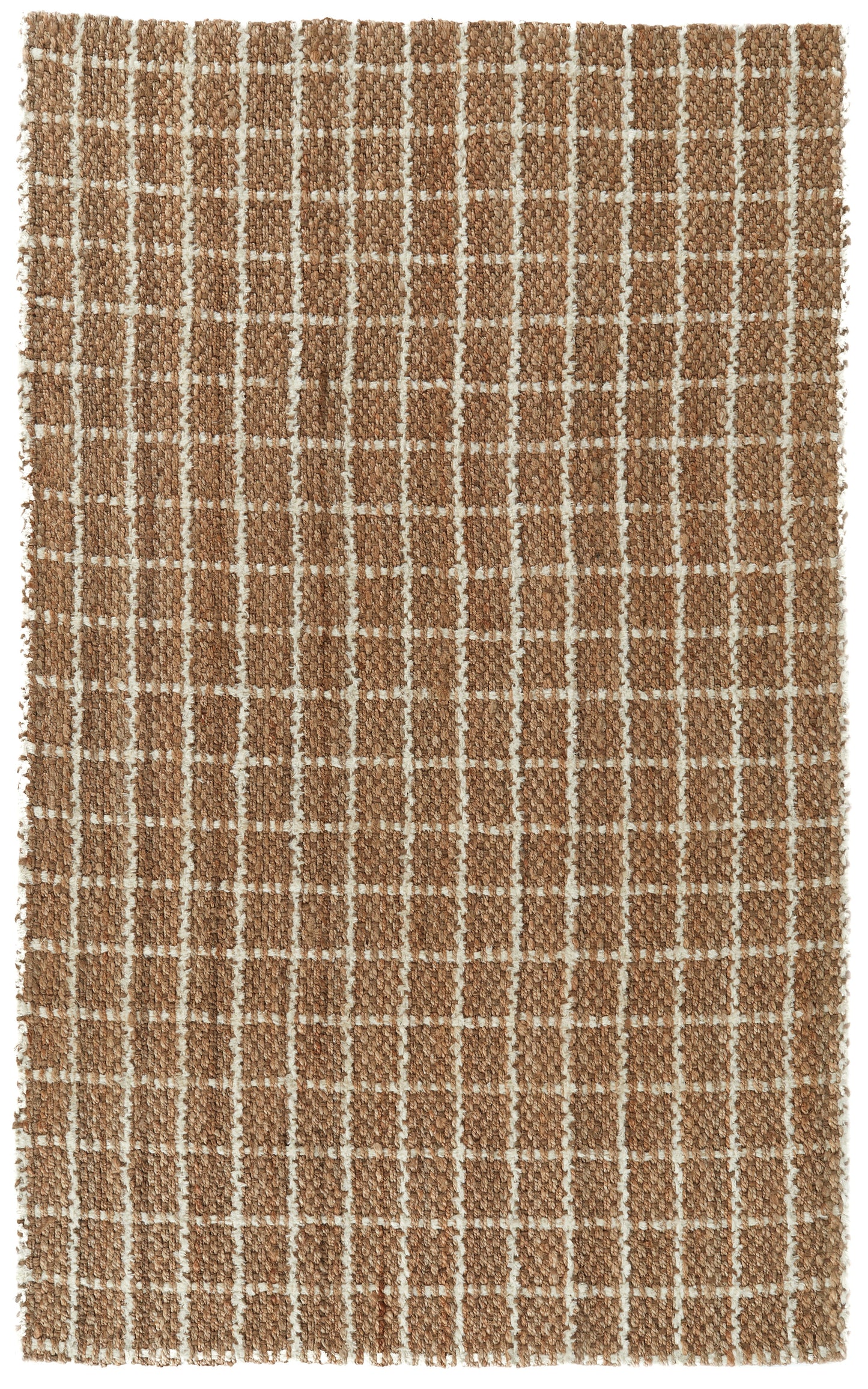 Windowpane Chenille Rug - Natural/Ivory