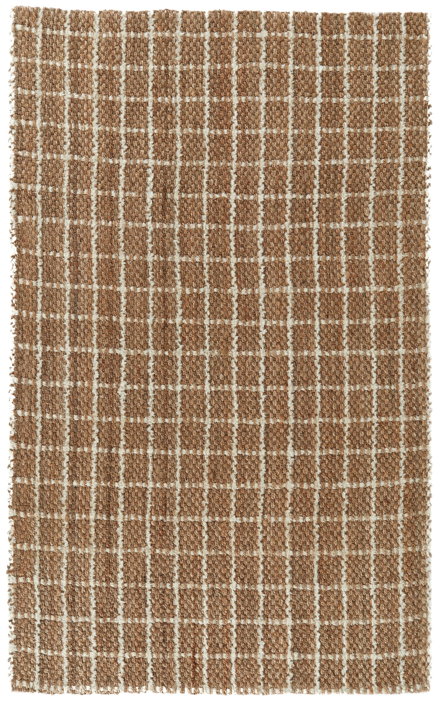 Windowpane Chenille Rug - Natural/Ivory