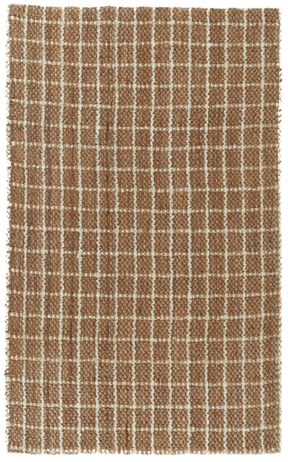 Windowpane Chenille Rug - Natural/Ivory