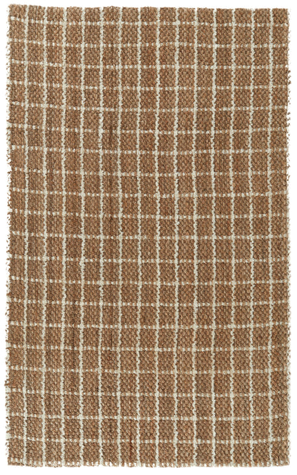Windowpane Chenille Rug - Natural/Ivory
