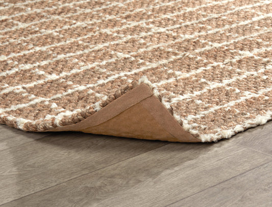 Windowpane Chenille Rug - Natural/Ivory