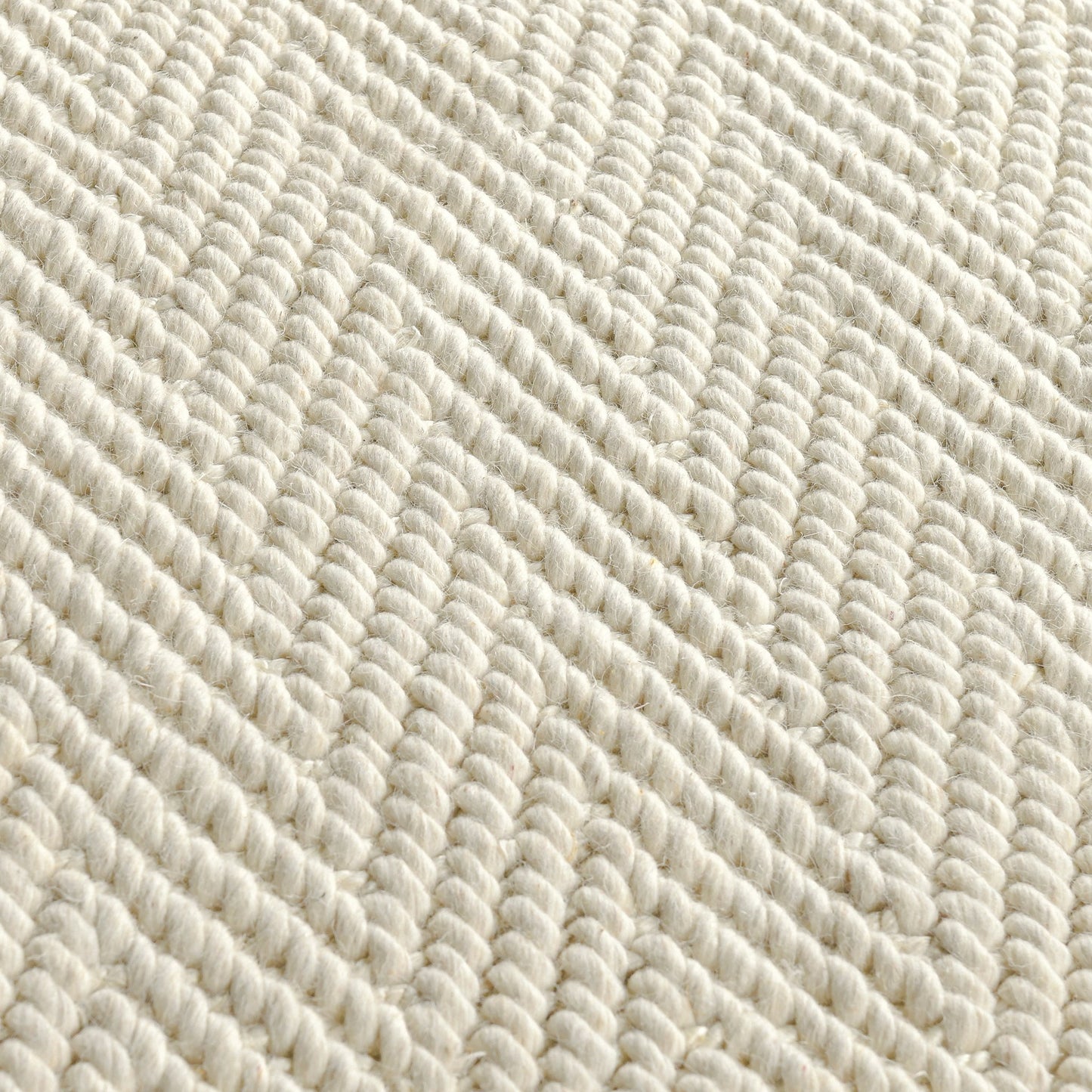 Herringbone Wool/Jute Rug - Ivory
