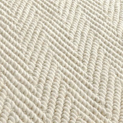 Herringbone Wool/Jute Rug - Ivory