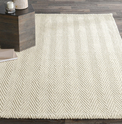 Herringbone Wool/Jute Rug - Ivory