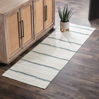 Sunderland Jute Stripe Rug - Ivory/Dark Blue