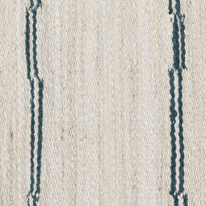 Sunderland Jute Stripe Rug - Ivory/Dark Blue