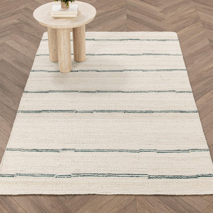 Sunderland Jute Stripe Rug - Ivory/Dark Blue