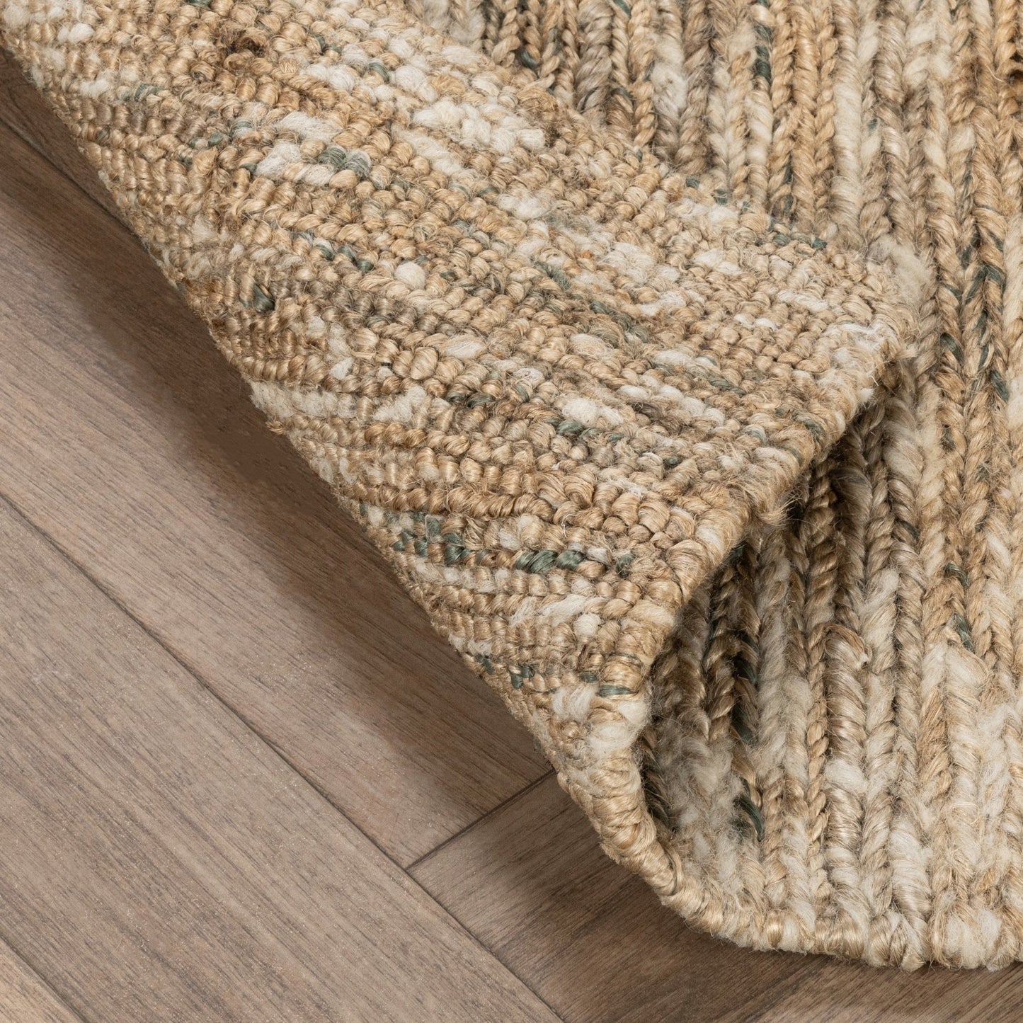 Hayward Soumak Jute Rug -Natural/Green