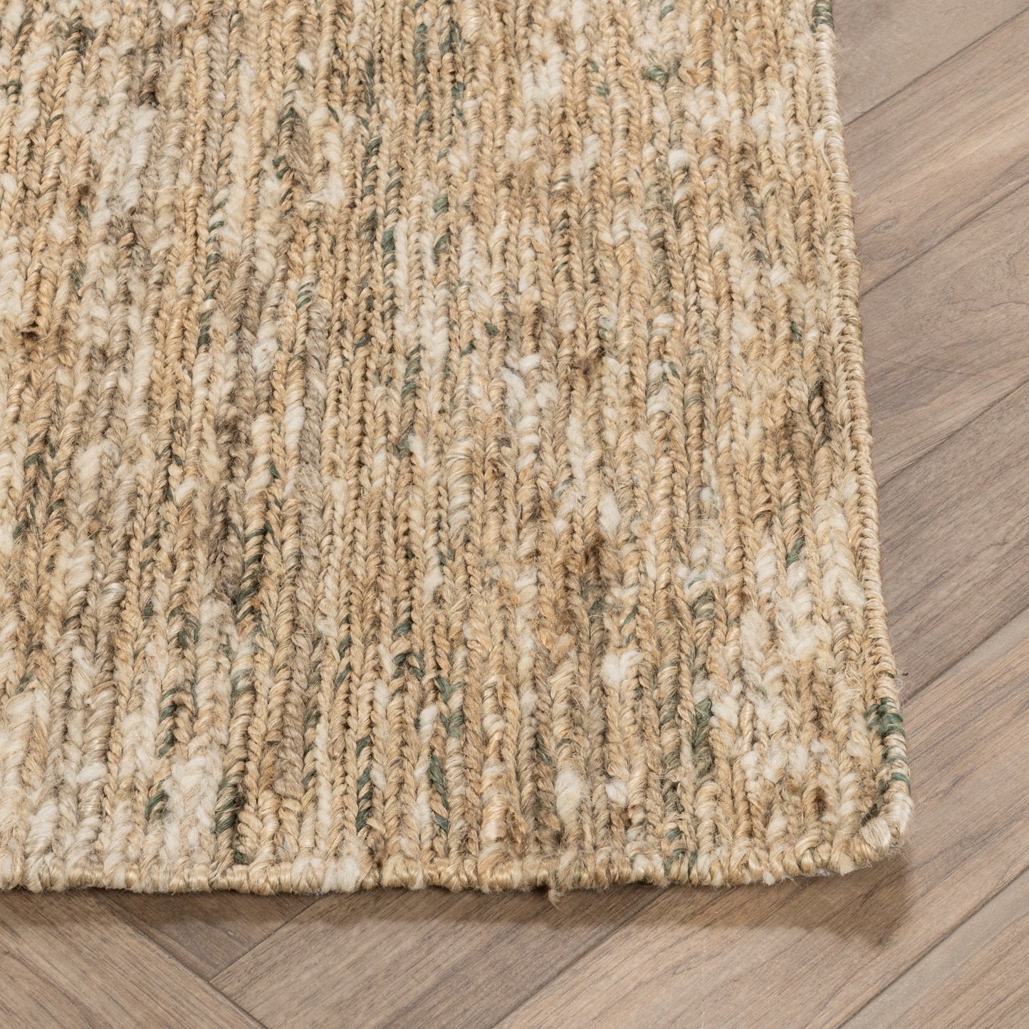 Hayward Soumak Jute Rug -Natural/Green