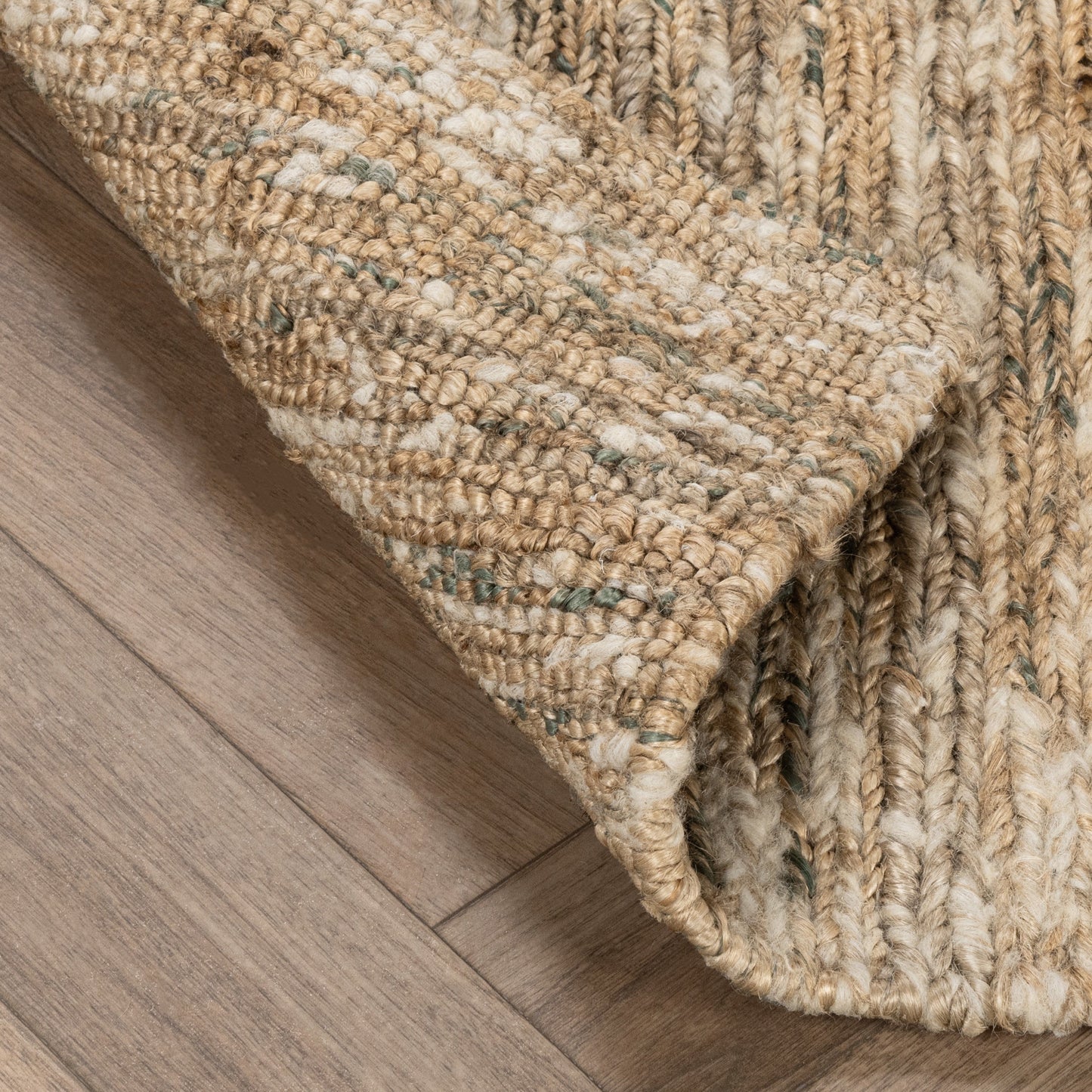 Hayward Soumak Jute Rug -Natural/Green