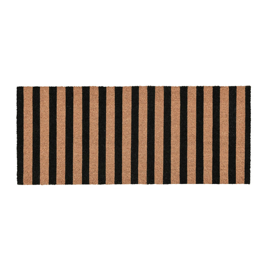 Striped Doormat 24x57 - Black/Natural