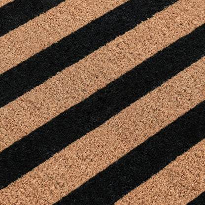 Striped Doormat 24x57 - Black/Natural