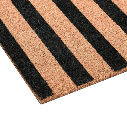 Striped Doormat 24x57 - Black/Natural
