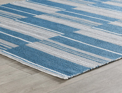 Indoor/Outdoor Colton Stripe Rug - Cabana Blue