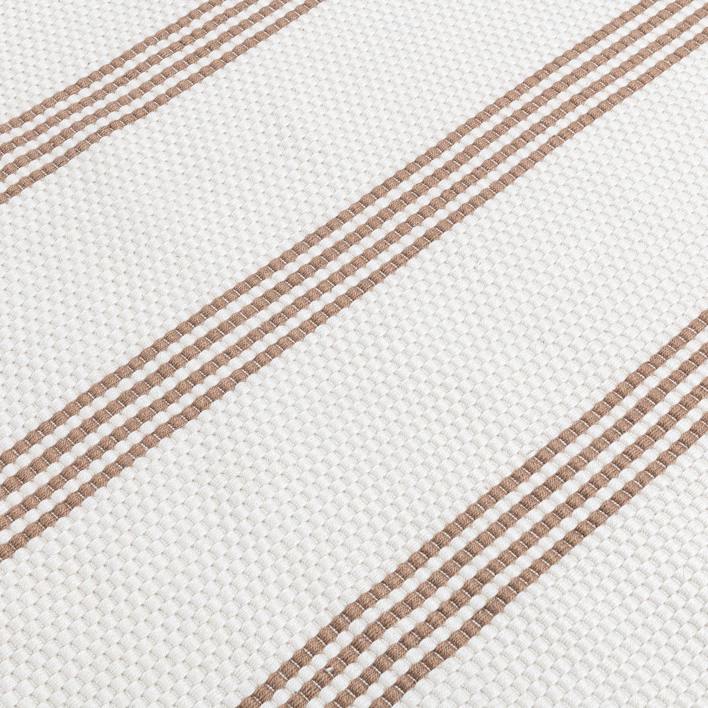 Performance Sorrento Stripe Rug - Ivory/Coconut Brown