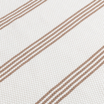 Performance Sorrento Stripe Rug - Ivory/Coconut Brown
