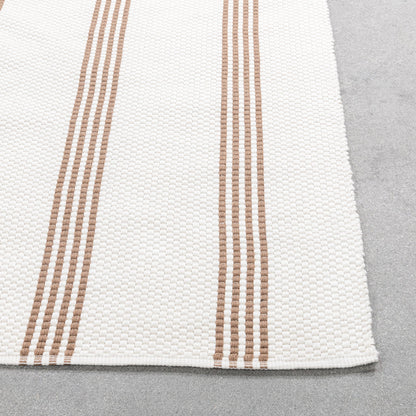 Performance Sorrento Stripe Rug - Ivory/Coconut Brown