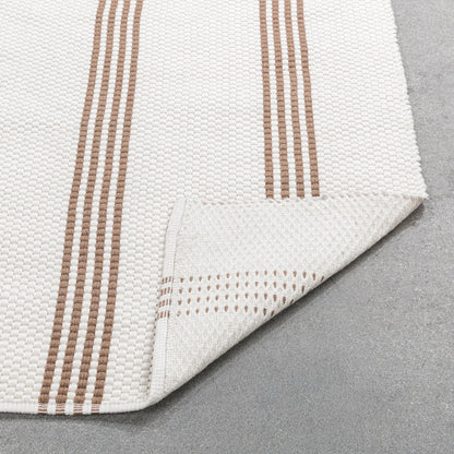 Performance Sorrento Stripe Rug - Ivory/Coconut Brown