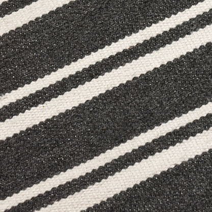 Performance Palma Stripe Rug - Charcoal/Ivory