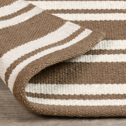 Performance Palma Stripe Rug - Coconut Brown/Ivory