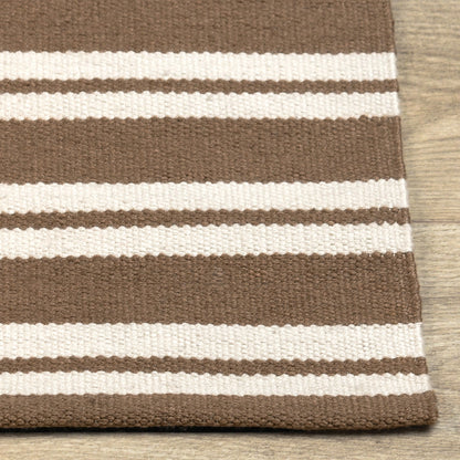Performance Palma Stripe Rug - Coconut Brown/Ivory